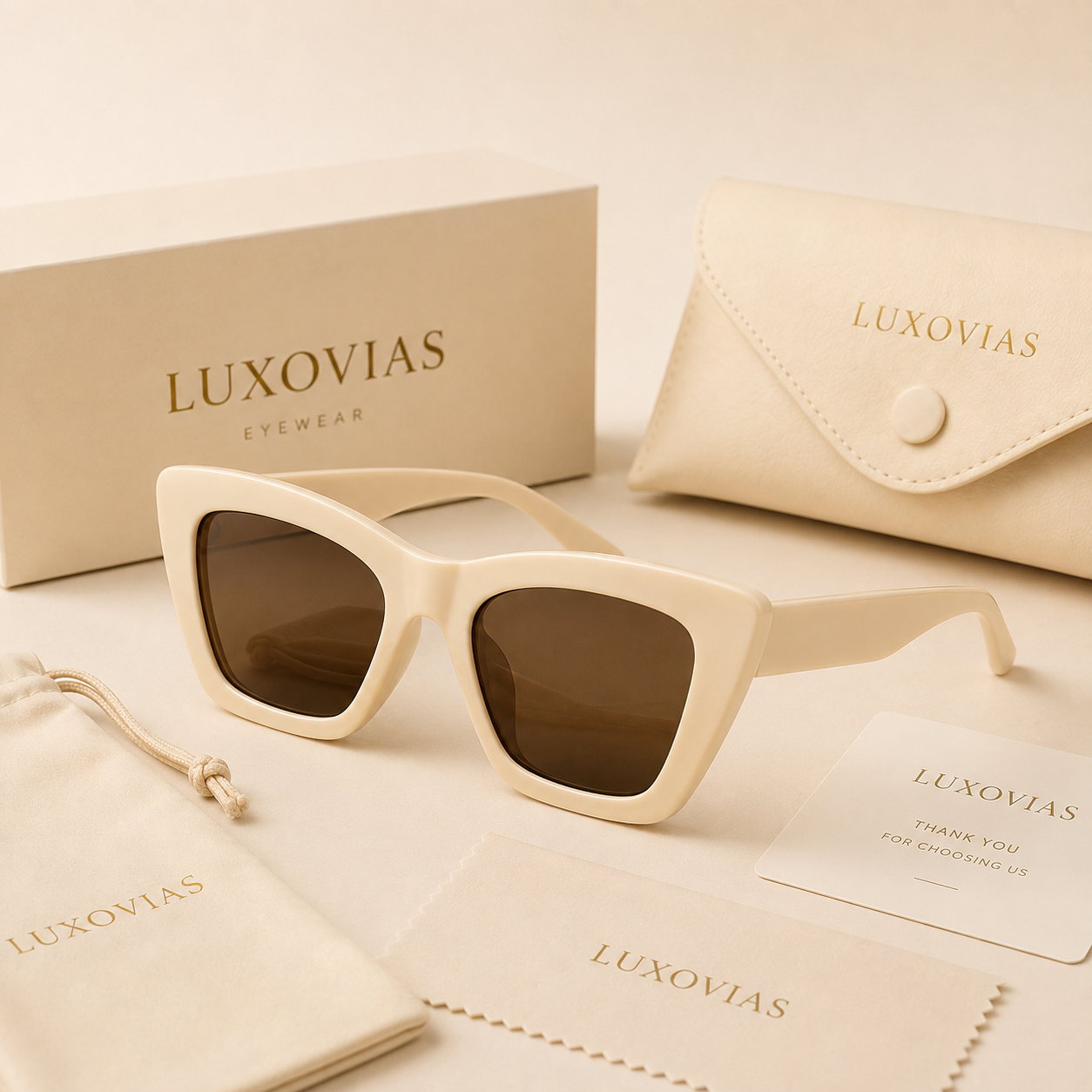 LUXOVIAS™ Signature Cat-Eye Sunglasses | Premium UV400 Luxury Eyewear
